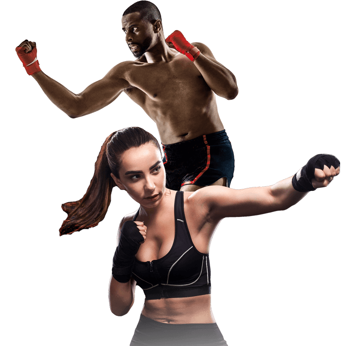 Mixed Martial Arts Lessons for Adults in Louisville  KY - Man and Woman Punching Hooks